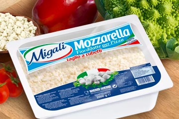 mozzarella cubettata latte italiano migali